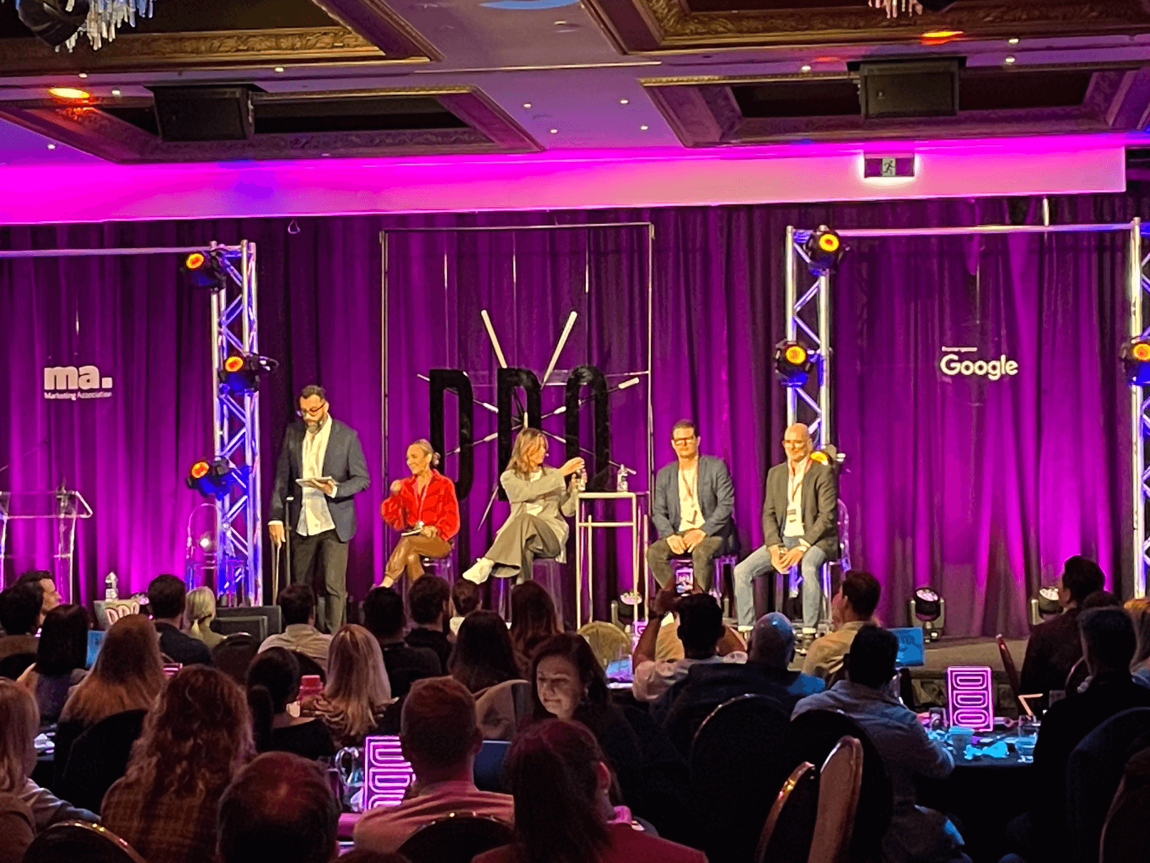 DDO2023 Brooke Howard-Smith, Mel Spencer, Tegan Yorwarth, David Bowes and Carsten Grueber on stage