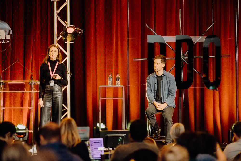 DDO2023 Kelly Toy and Sam Stuchbury on stage