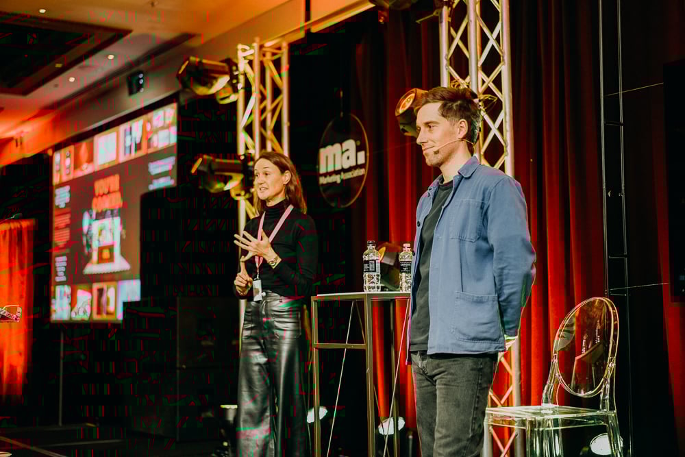 DDO2023 Kelly Toy and Sam Stuchbury on stage