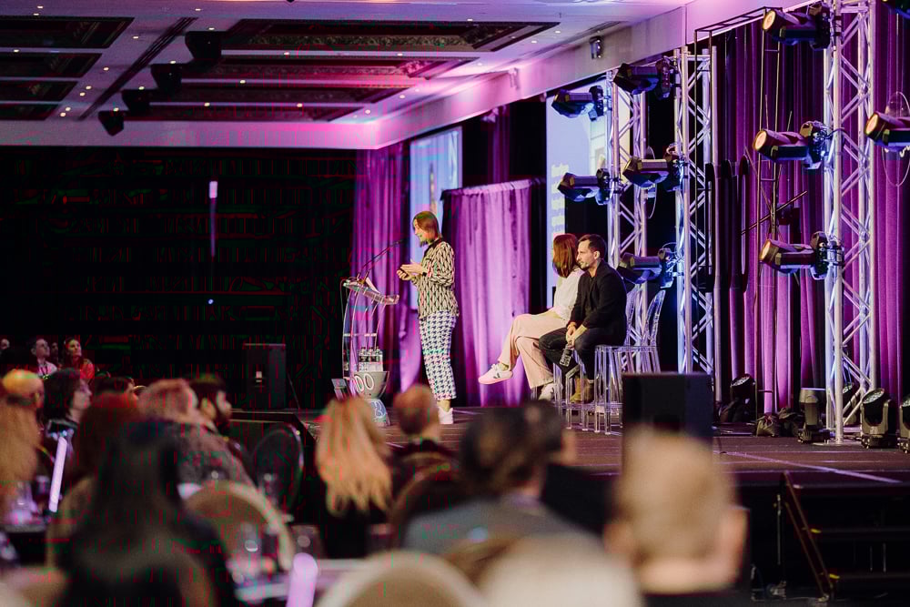DDO2023 Liz Richards, Ashleigh Smith and Nick Dellabarca on stage