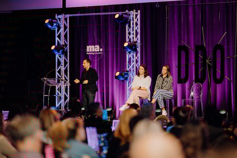 DDO2023 Nick Dellabarca, Ashleigh Smith and Liz Richards on stage