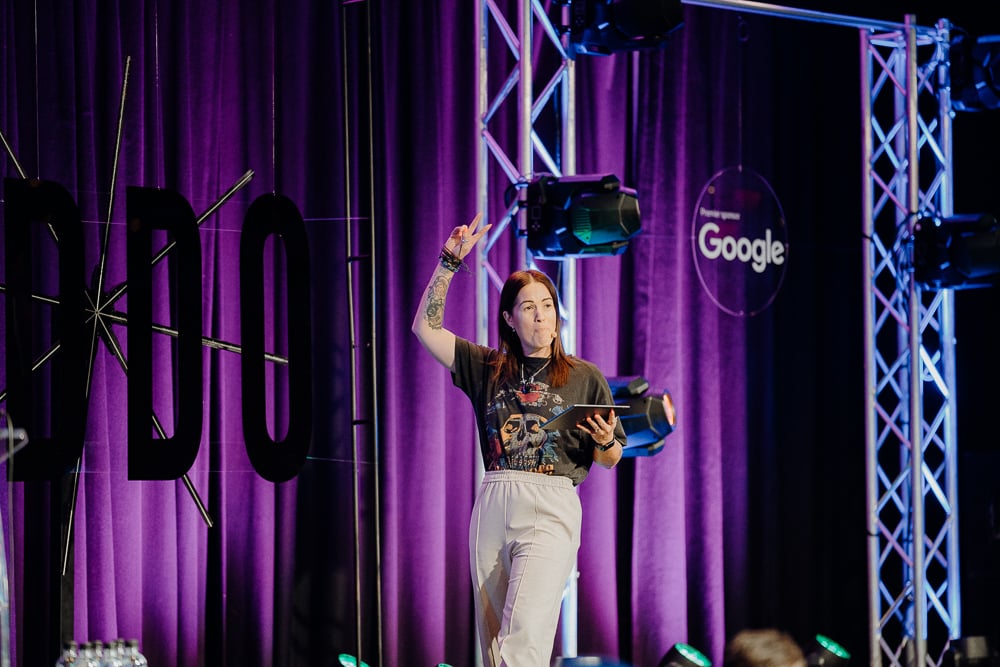 DDO2023 MC Nadia Phillips on stage