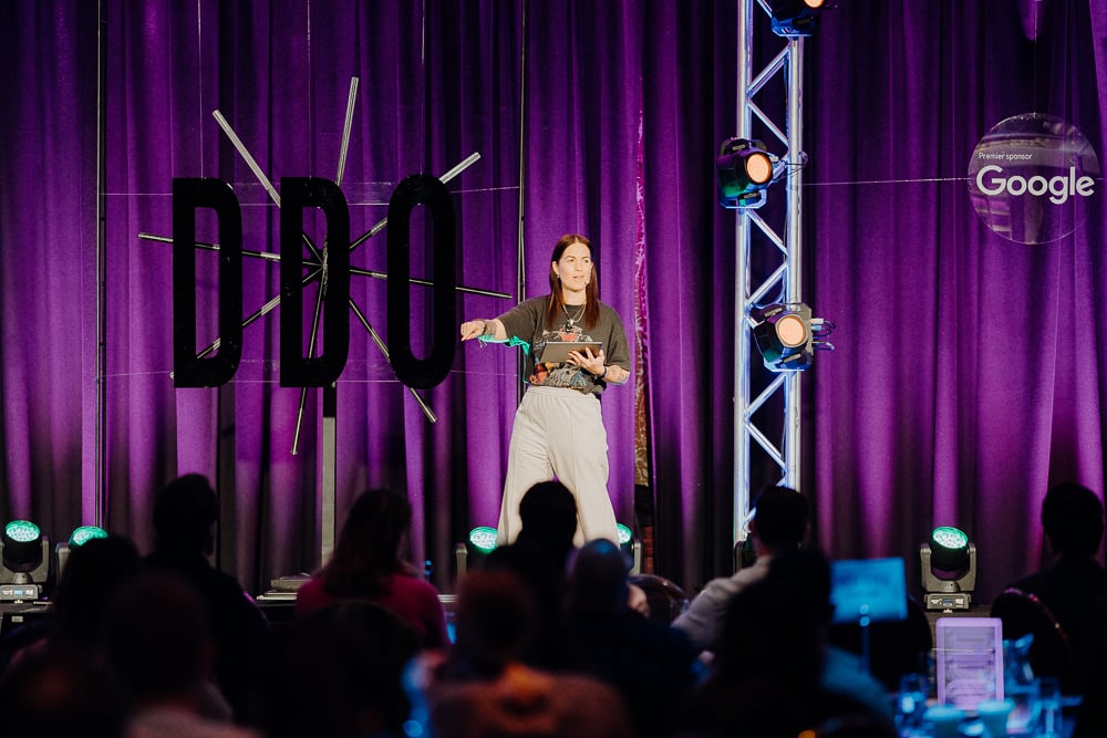 DDO2023 MC Nadia Phillips on stage