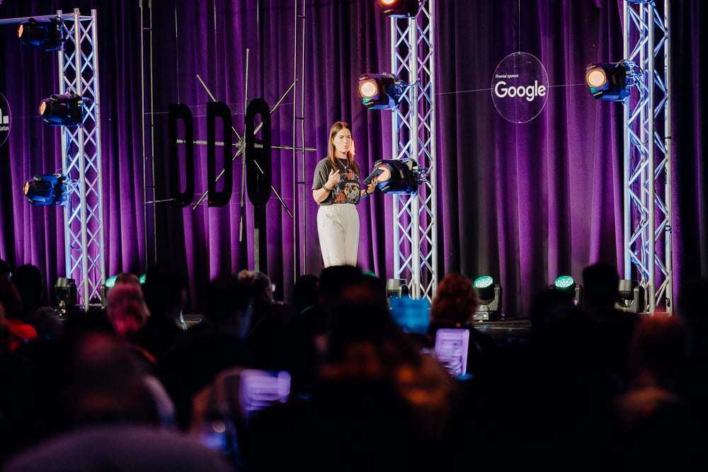DDO2023 MC Nadia Phillips on stage