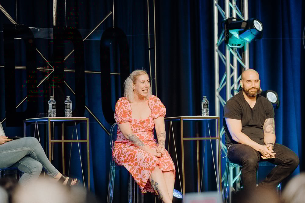 DDO2023 Kimberley Harcombe and Stanley Henry on stage
