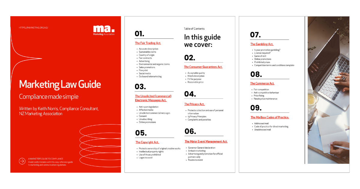 Marketing law guide review page