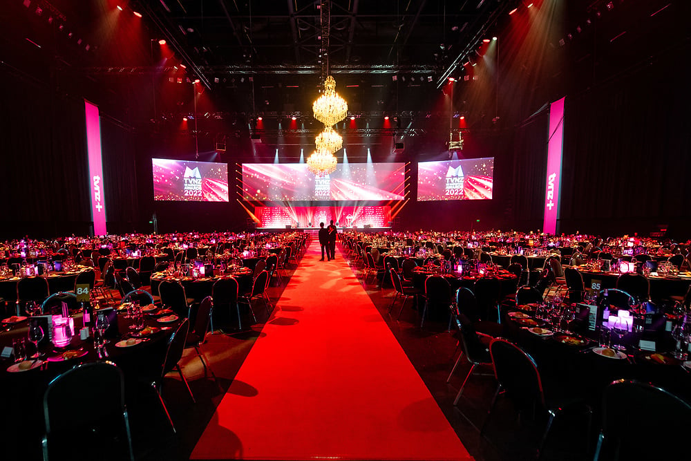 Wide shot of the table setting at TVNZ NZ Marketing Awards 2022