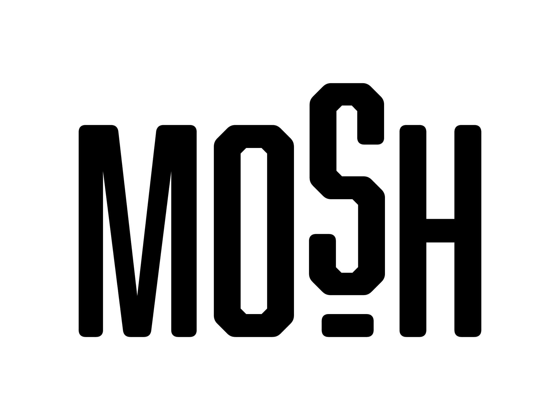 Mosh Social Media Logo Black on Transparent