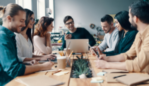 Marketing team meeting