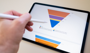 marketing funnel shown on tablet