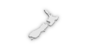 Grey shaded silhouette of New Zealand