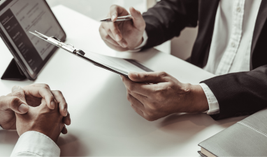 job interview in progress with two people