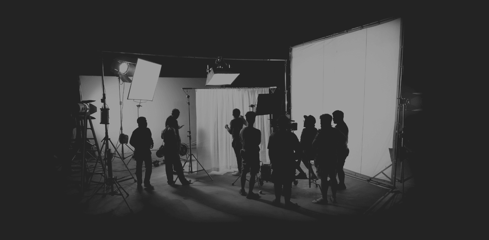 silhouette of behind the scenes film production