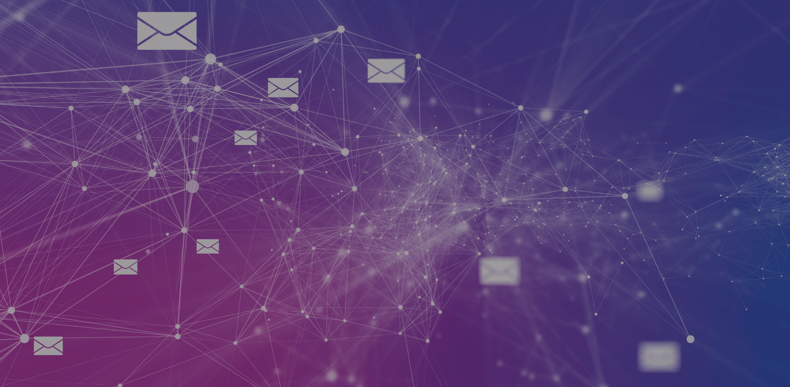 Abstract purple background with email icons